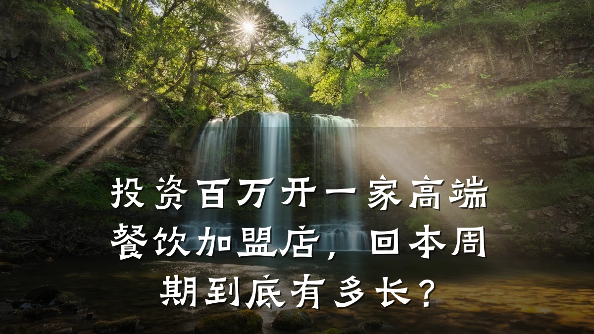 投资百万开一家高端餐饮加盟店，回本周期到底有多长？